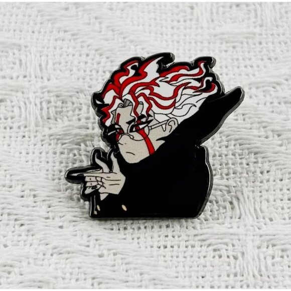 Dandadan Okarun Finger Guns Anime Enamel Pin Red Hair Supernatural Collectible - Picture 2 of 4